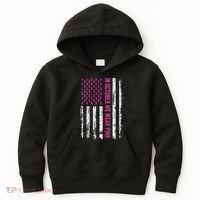 In October We Wear Ribbon Flag Breast Cancer Kids Hoodie thumb 0