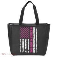 In October We Wear Ribbon Flag Breast Cancer Tote Bag thumb 0