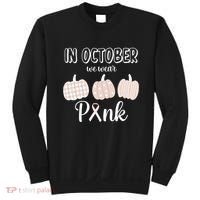 In October We Wear Pink Pumpkin Breast Cancer Sweatshirt thumb 0