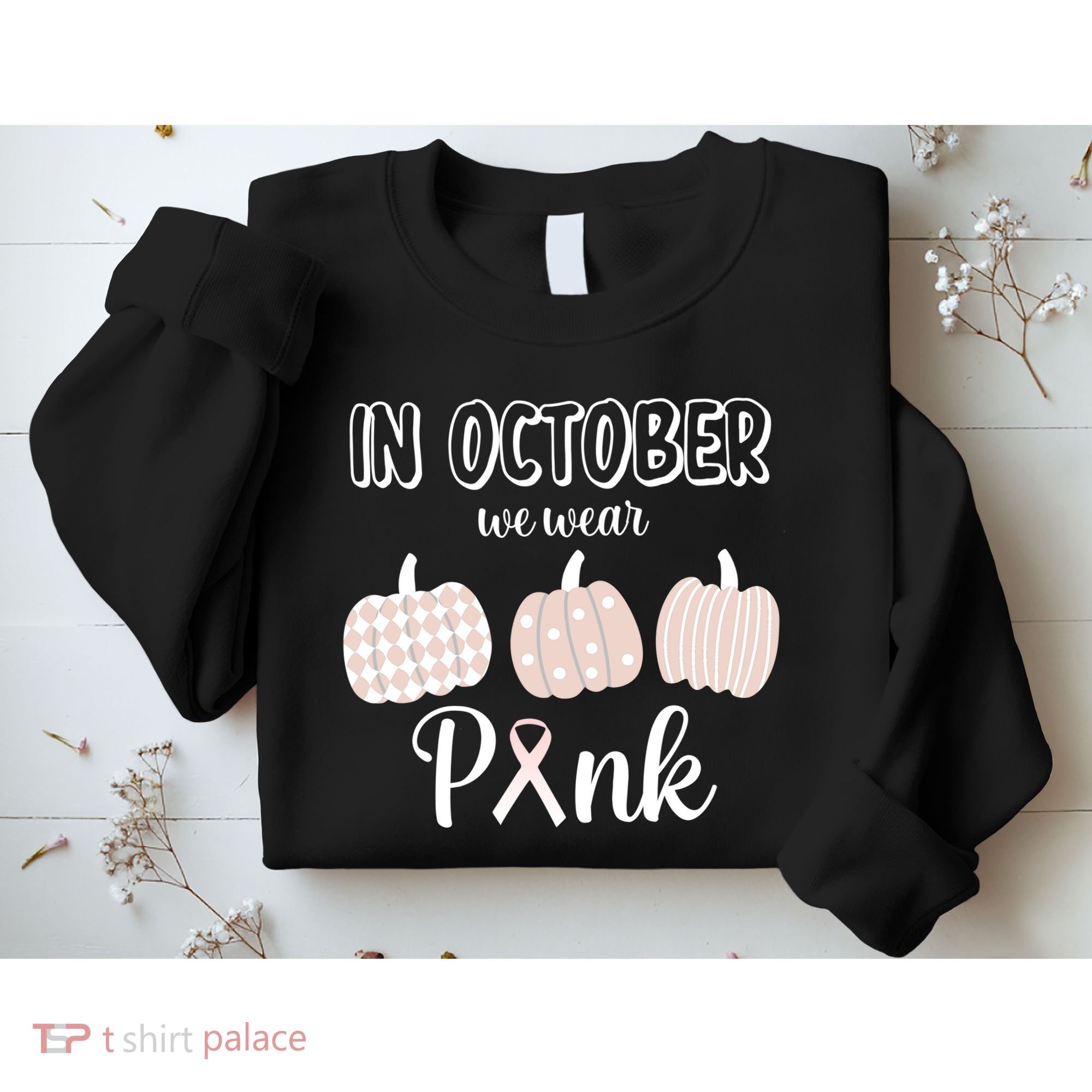 In October We Wear Pink Pumpkin Breast Cancer Sweatshirt