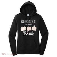 In October We Wear Pink Pumpkin Breast Cancer Women's Hoodie thumb 0