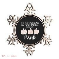 In October We Wear Pink Pumpkin Breast Cancer Ornament thumb 0