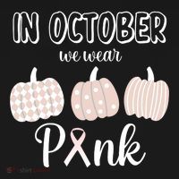 In October We Wear Pink Pumpkin Breast Cancer Ornament thumb 1