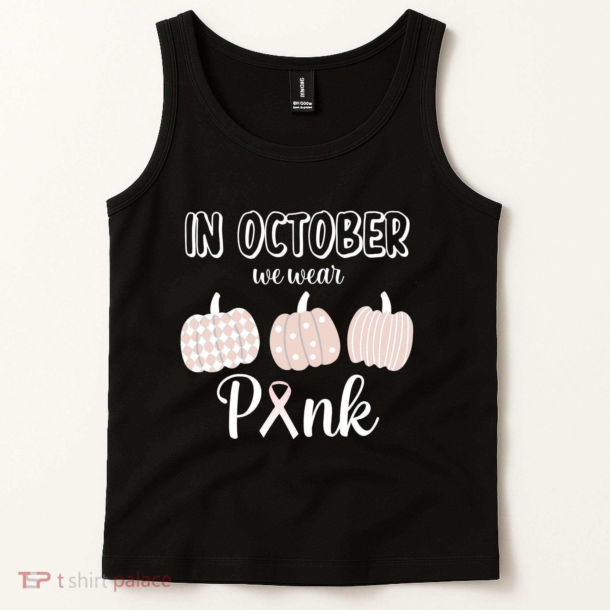 In October We Wear Pink Pumpkin Breast Cancer Tank Top
