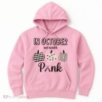 In October We Wear Pink Pumpkin Breast Cancer Hoodie thumb 0