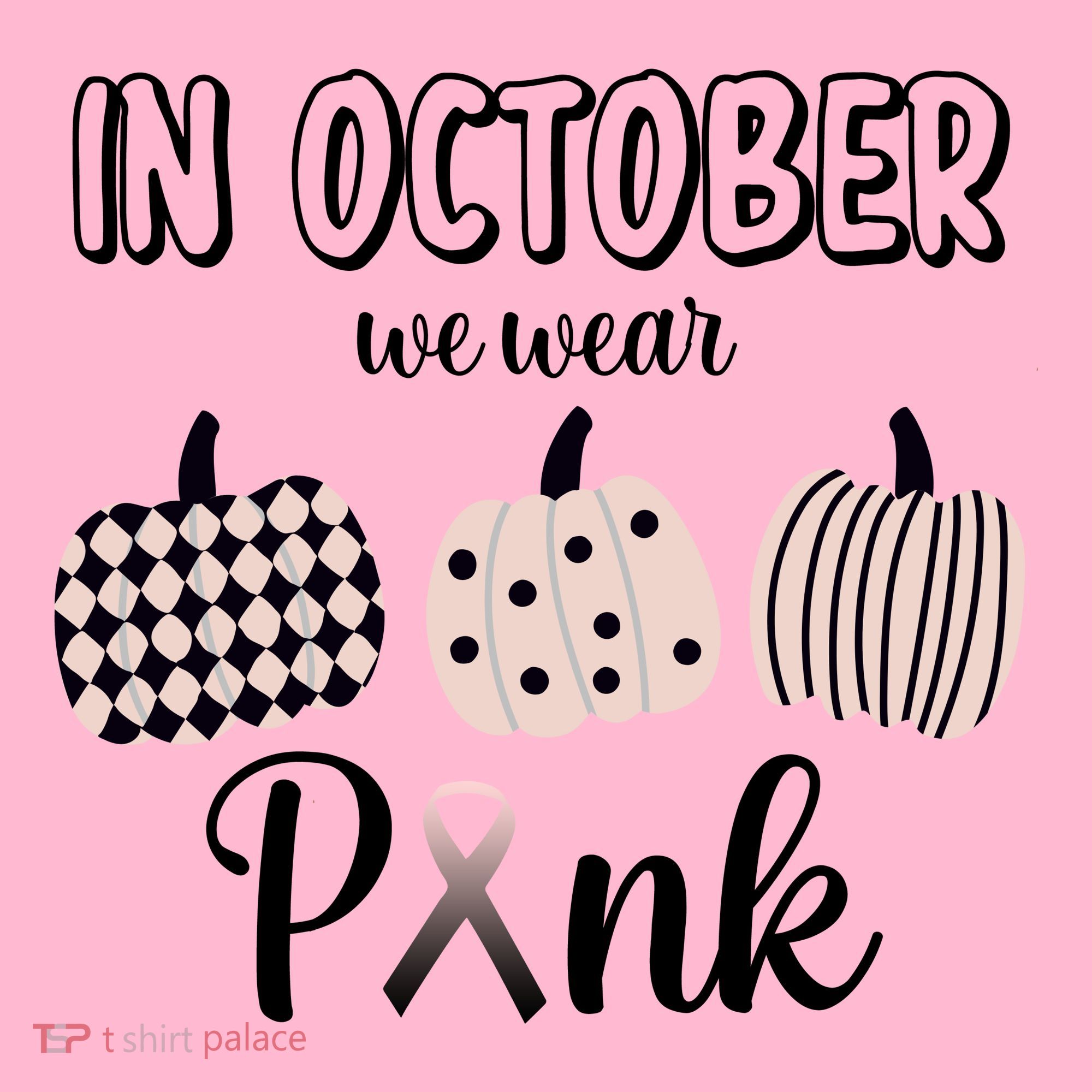 In October We Wear Pink Pumpkin Breast Cancer Long Sleeve Shirt