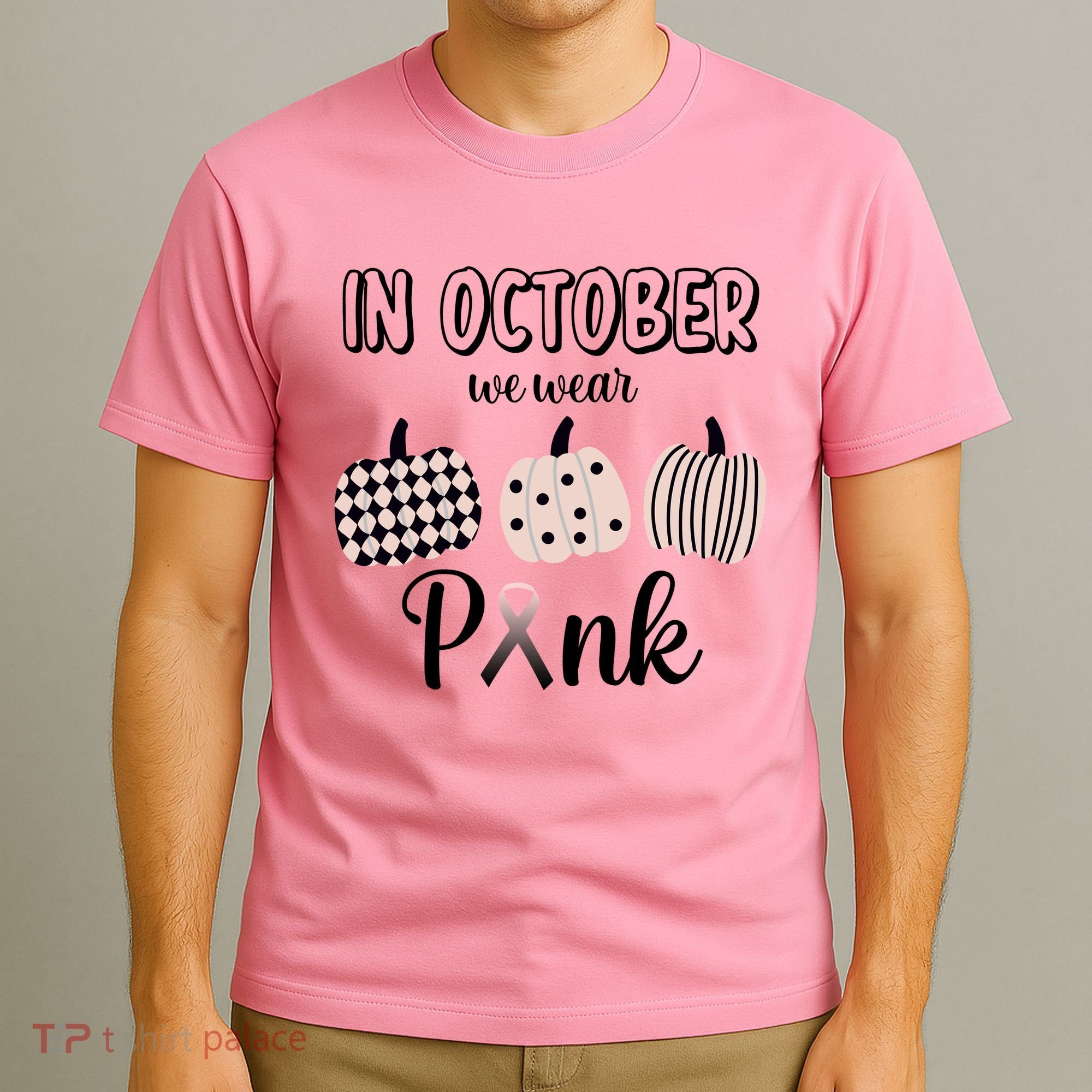 In October We Wear Pink Pumpkin Breast Cancer T-Shirt