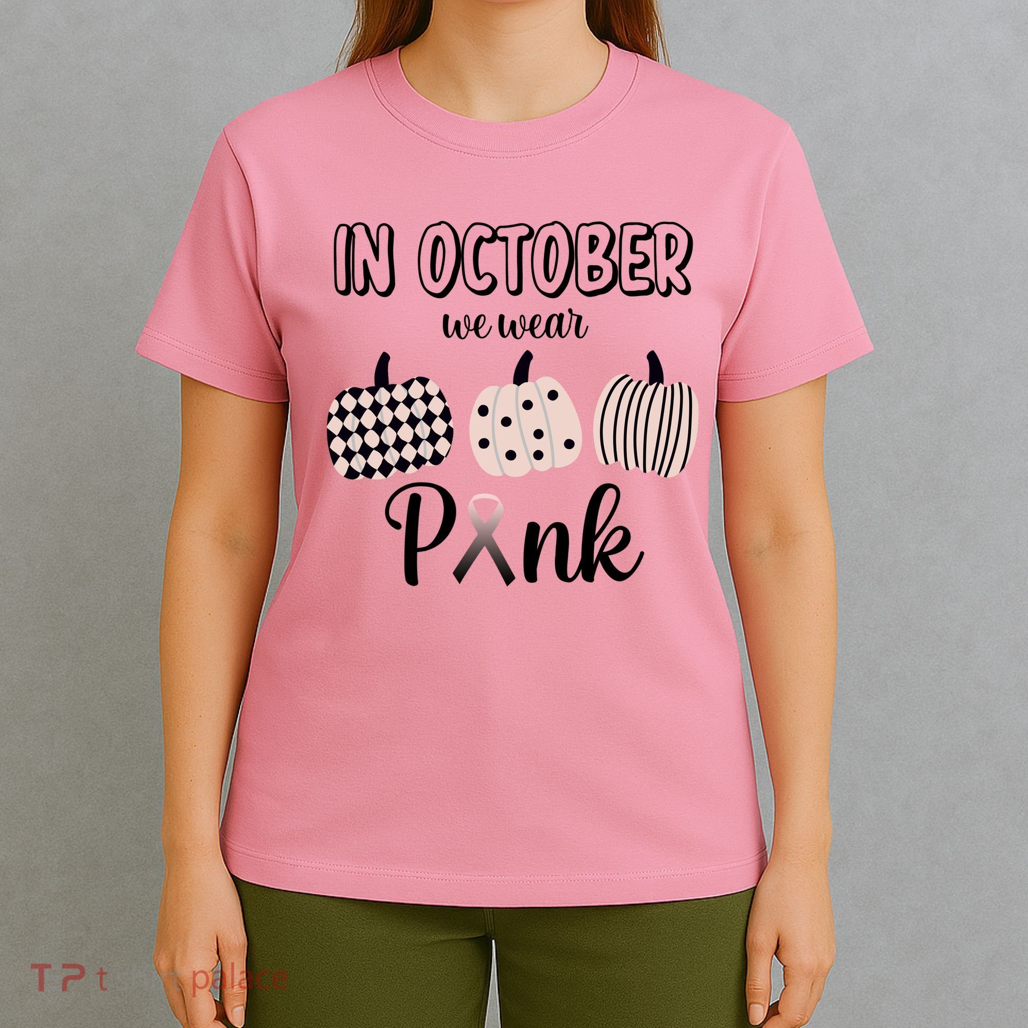 In October We Wear Pink Pumpkin Breast Cancer T-Shirt