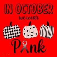 In October We Wear Pink Pumpkin Breast Cancer Santa Hat thumb 1