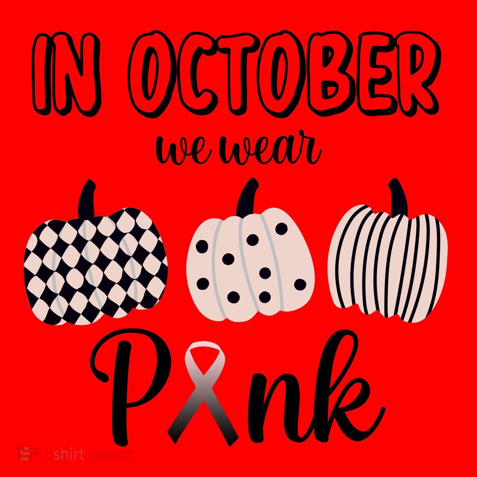 In October We Wear Pink Pumpkin Breast Cancer Santa Hat