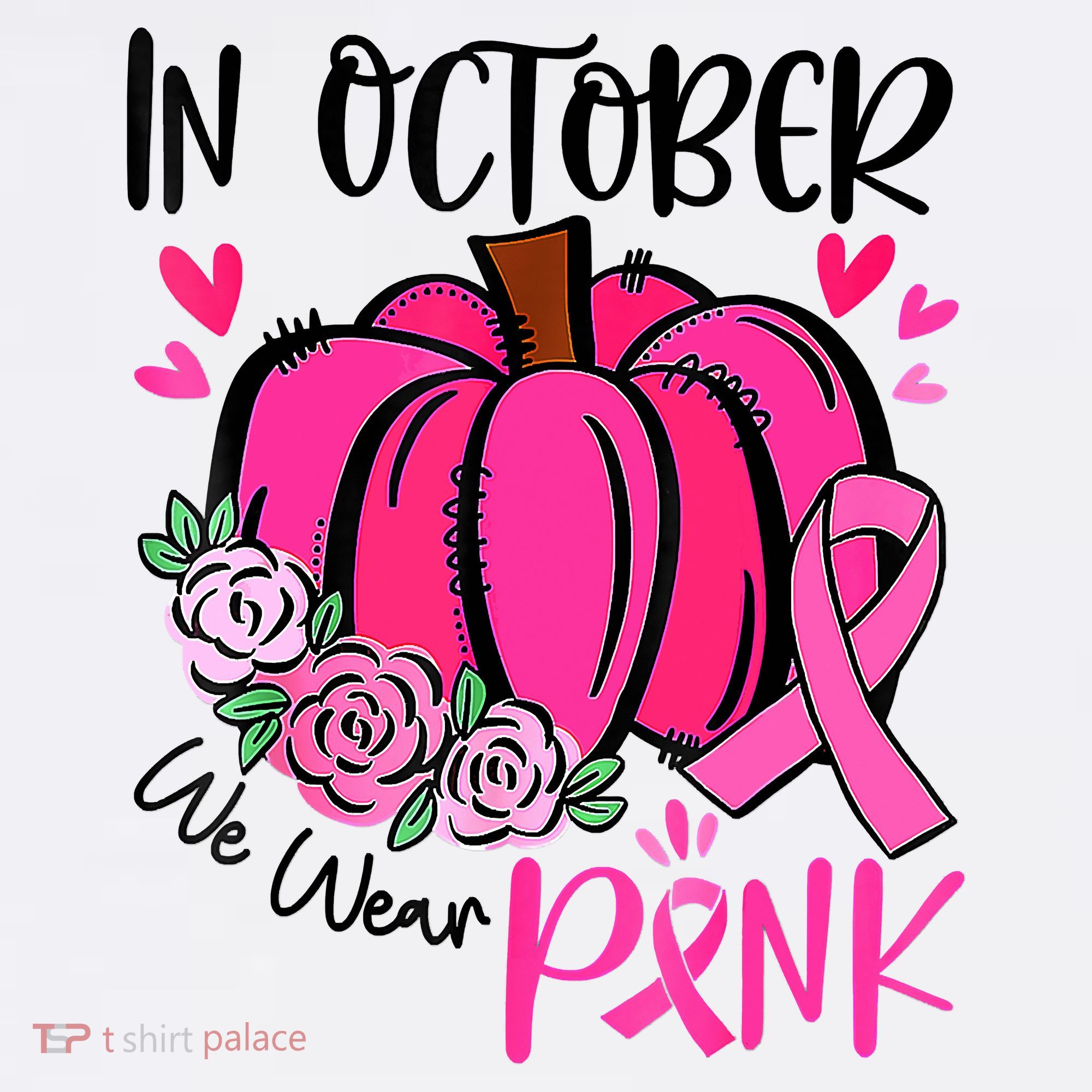In October We Wear Pink Pumpkin Funny Breast Cancer Women's Tank Top