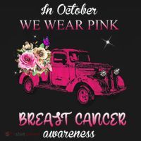 In October We Wear Pink Ribbon Pink Truck Breast Cancer T-Shirt thumb 7