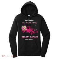 In October We Wear Pink Ribbon Pink Truck Breast Cancer Women's Hoodie thumb 0