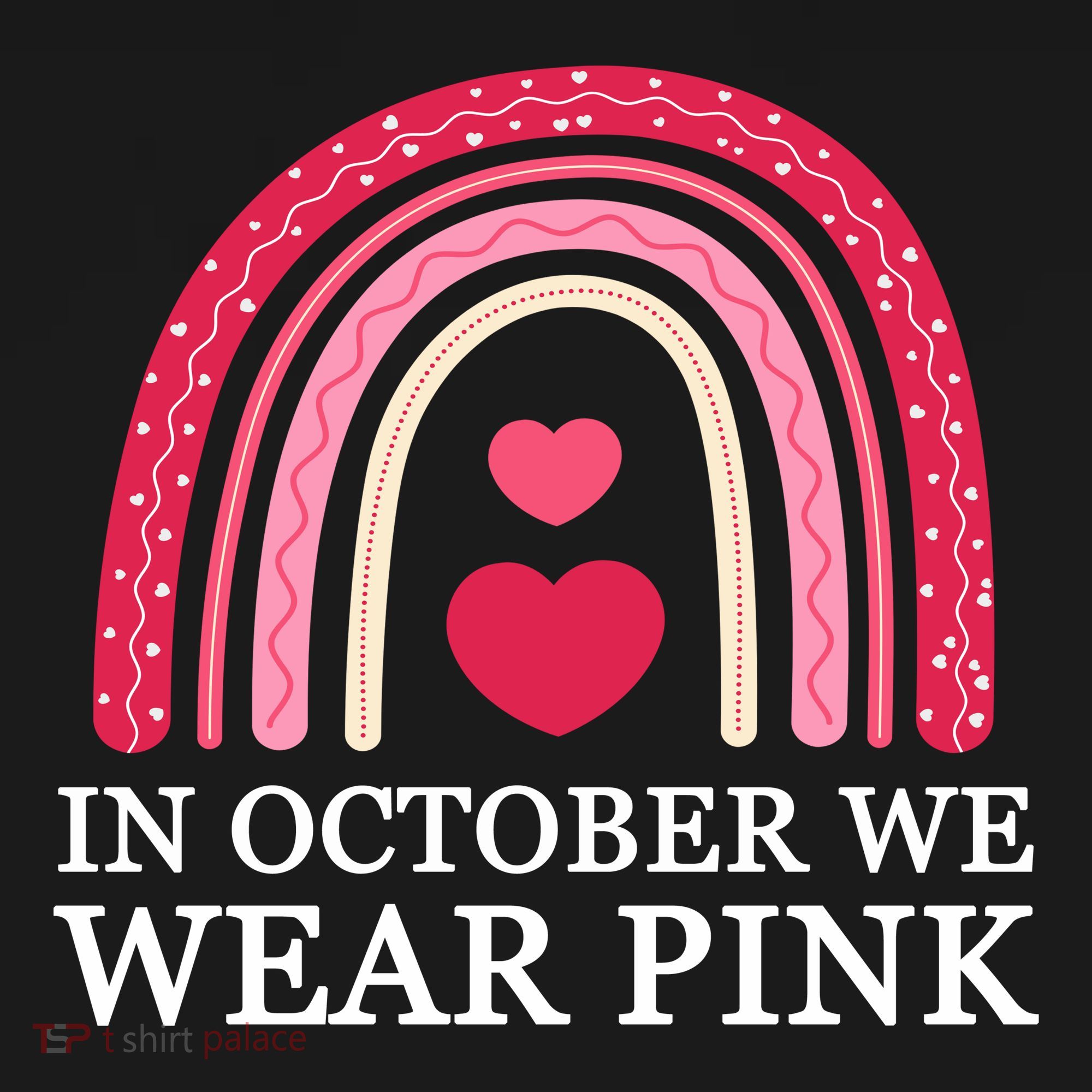 In October We Wear Pink Breast Cancer Rainbow Coaster