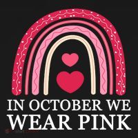In October We Wear Pink Breast Cancer Rainbow Tote Bag thumb 4