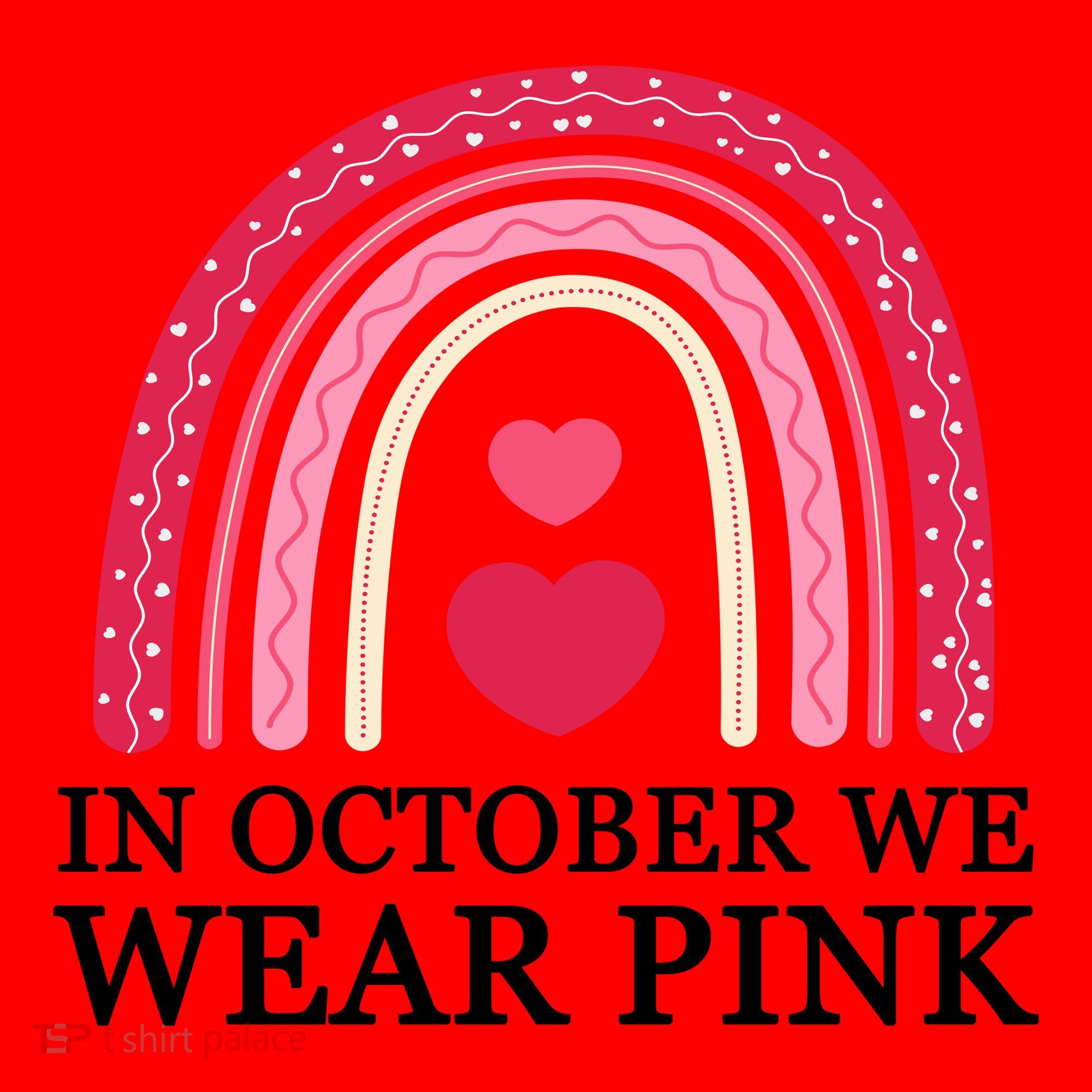 In October We Wear Pink Breast Cancer Rainbow Santa Hat