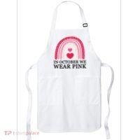 In October We Wear Pink Breast Cancer Rainbow Apron thumb 0