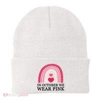 In October We Wear Pink Breast Cancer Rainbow Beanie thumb 0