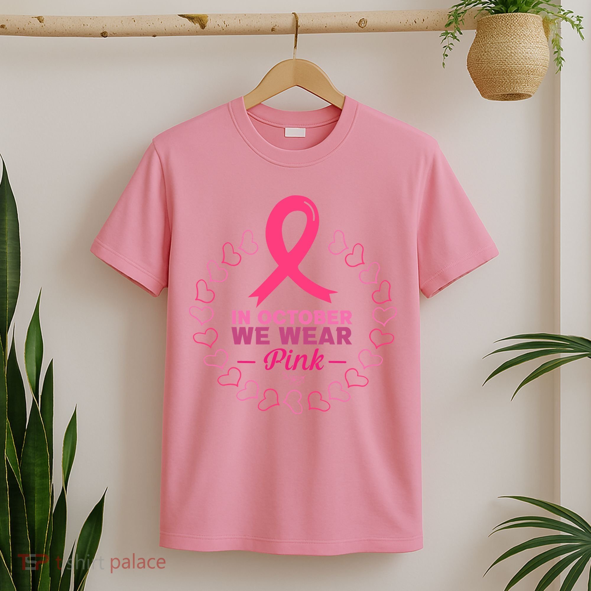 In October We Wear Pink Breast Cancer Awareness Cancer Survivor T-Shirt