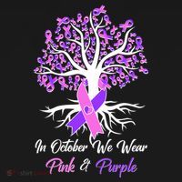 In October We Wear Pink And Purple Domestic Violence Breast Cancer Awareness Women's Tank Top thumb 5