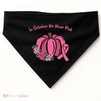 In October We War Pink Autumn Breast Cancer USA-Made Doggie Bandana thumb 0