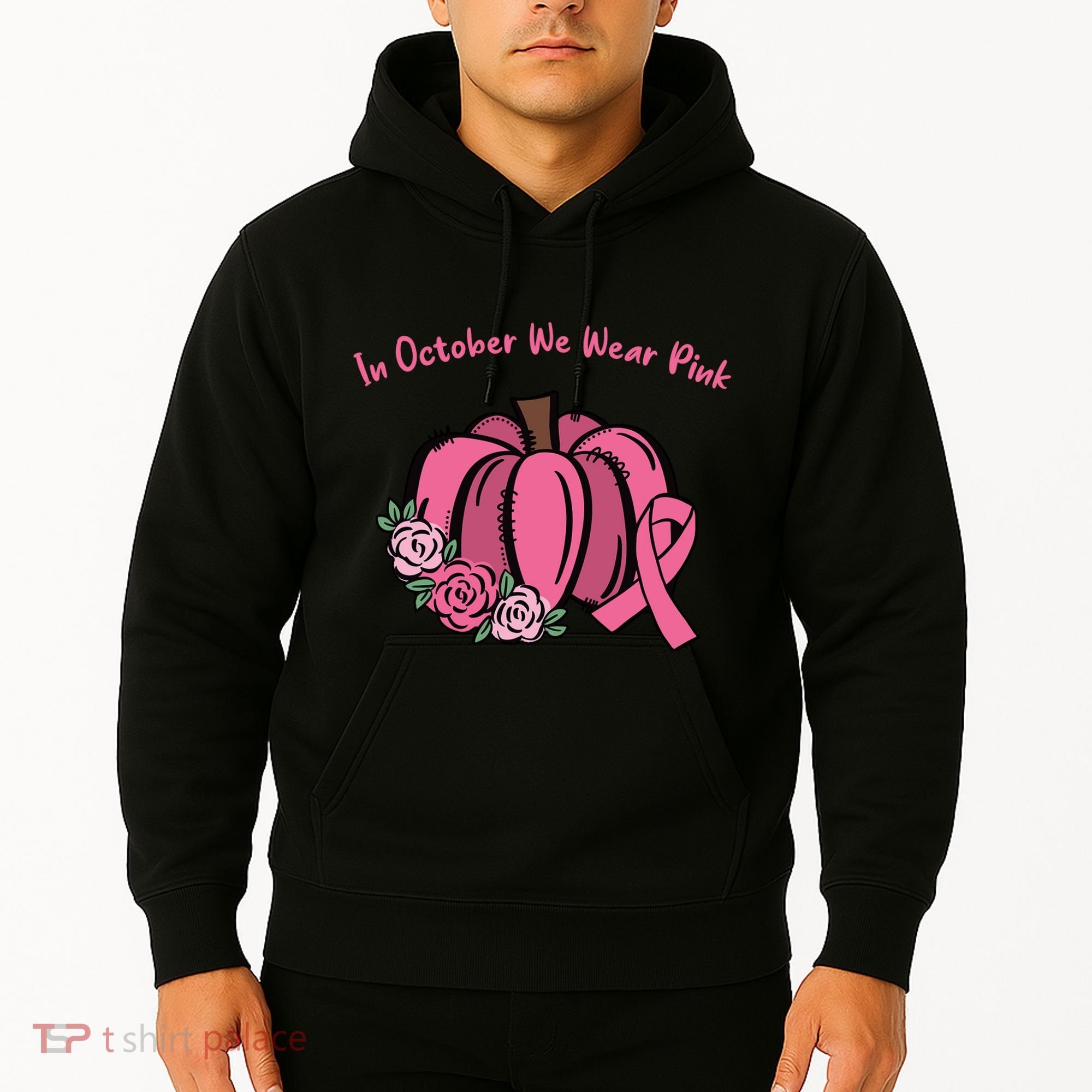 In October We War Pink Autumn Breast Cancer Hoodie