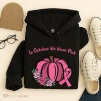 In October We War Pink Autumn Breast Cancer Hoodie thumb 4