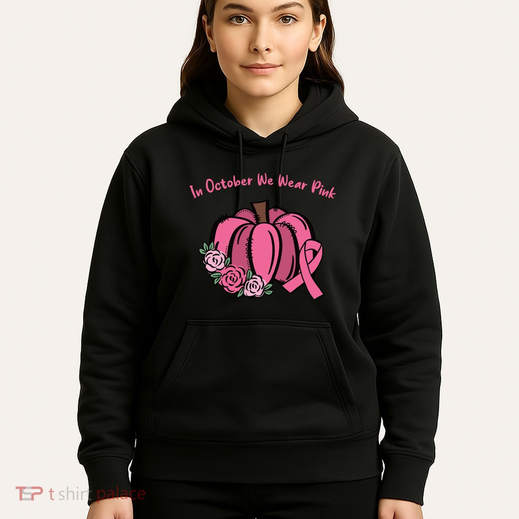 In October We War Pink Autumn Breast Cancer Hoodie