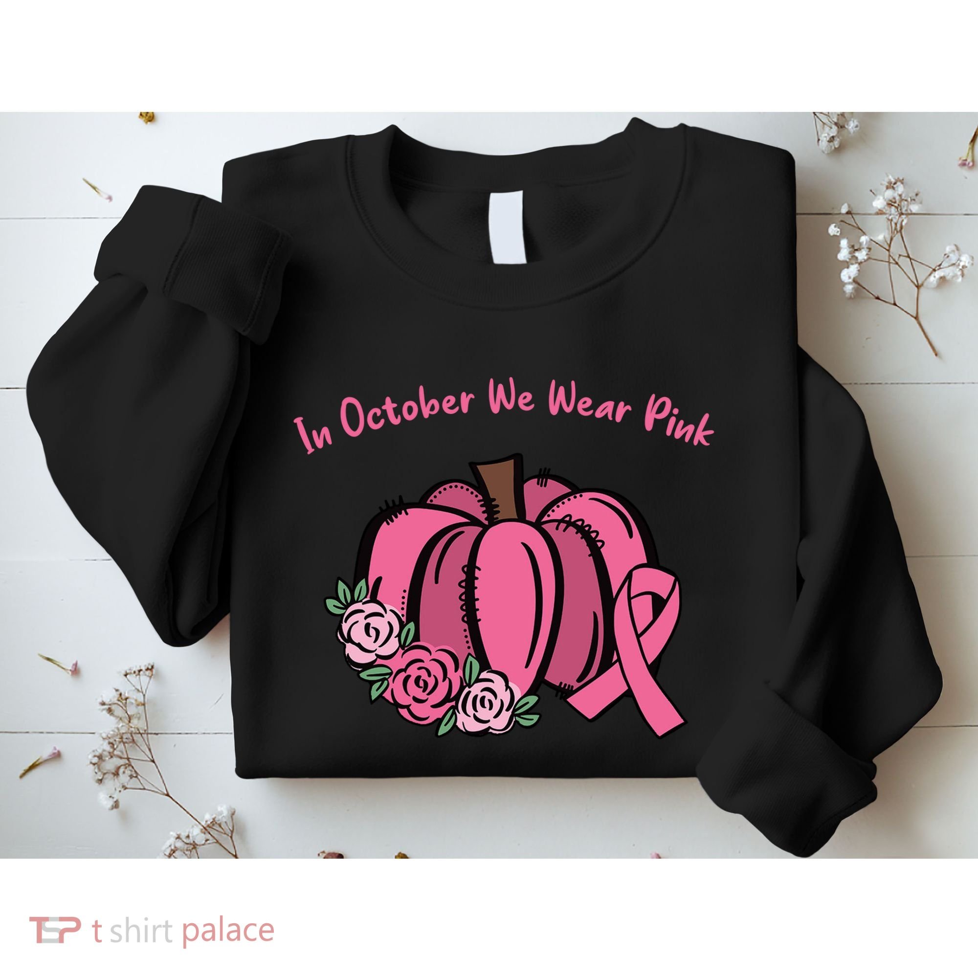 In October We War Pink Autumn Breast Cancer Sweatshirt