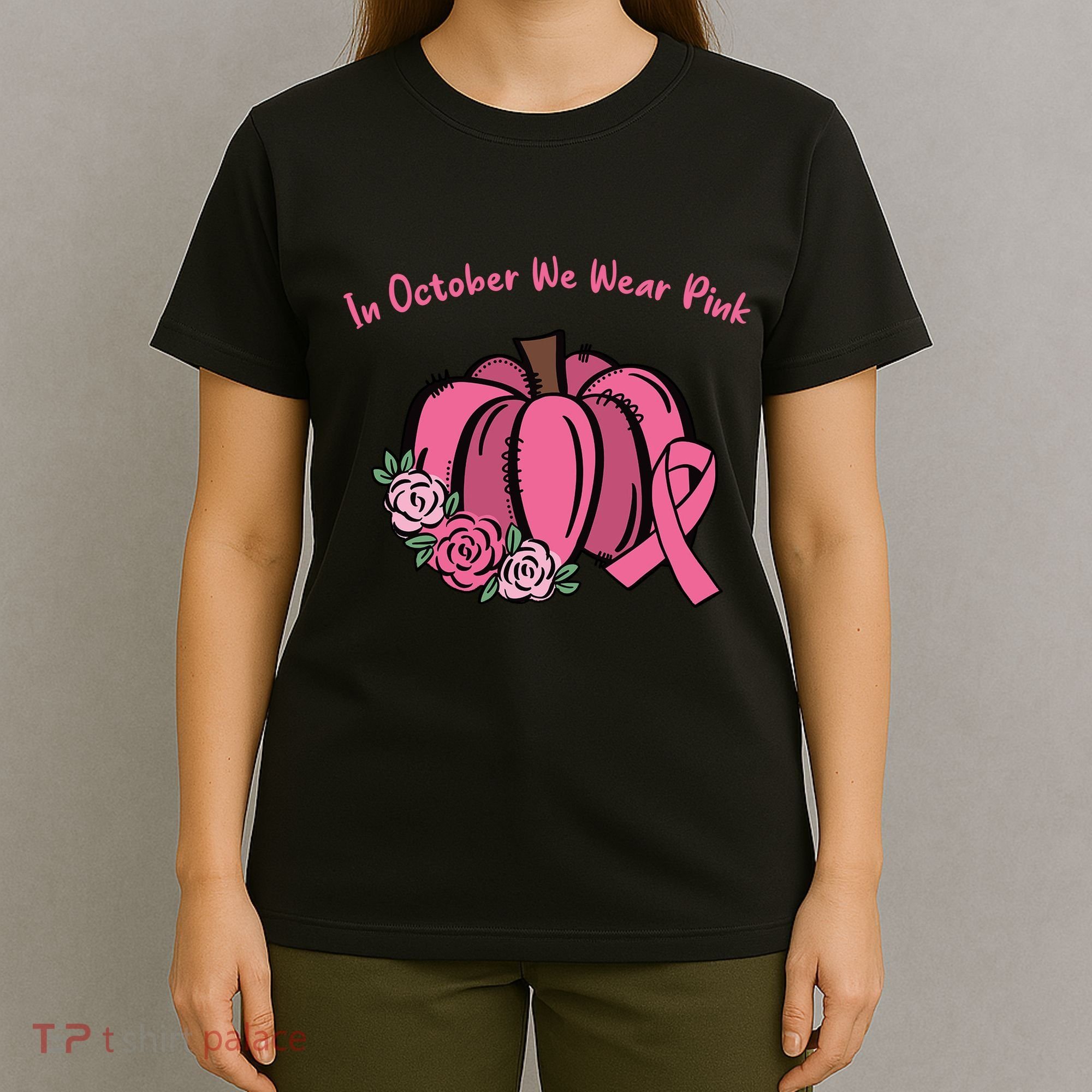 In October We War Pink Autumn Breast Cancer T-Shirt