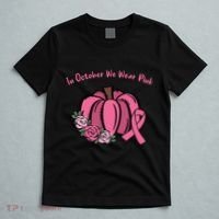 In October We War Pink Autumn Breast Cancer T-Shirt thumb 5