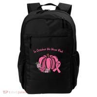 In October We War Pink Autumn Breast Cancer Backpack thumb 0