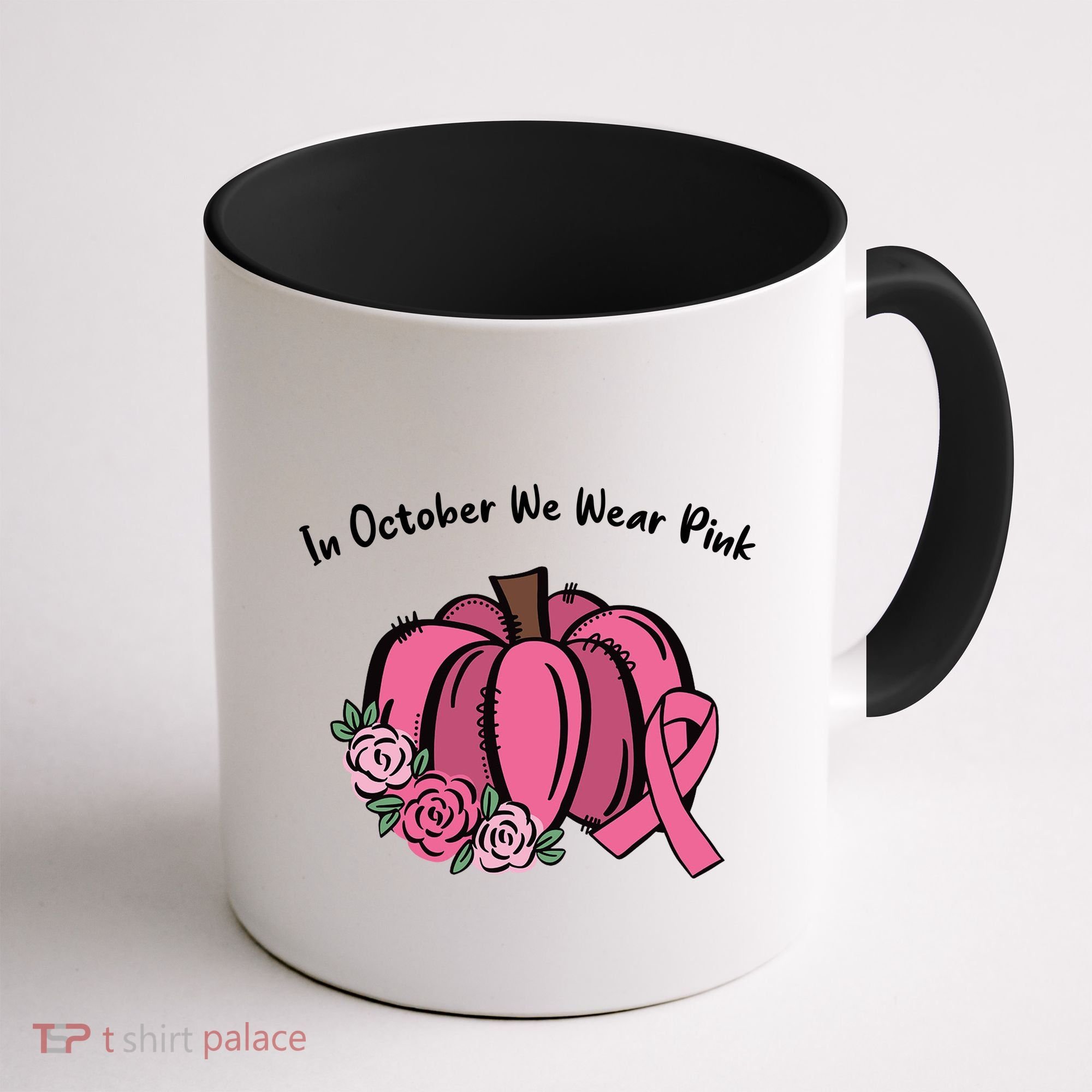 In October We War Pink Autumn Breast Cancer Coffee Mug