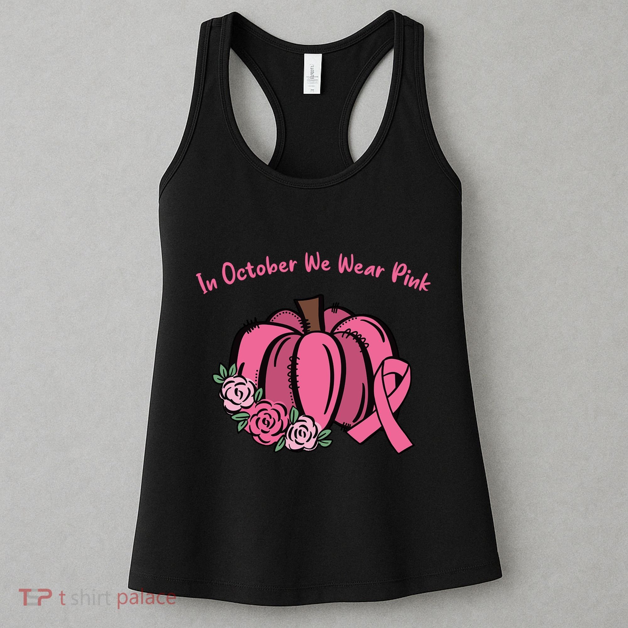 In October We War Pink Autumn Breast Cancer Women's Tank Top