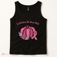 In October We War Pink Autumn Breast Cancer Tank Top thumb 2