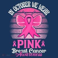 In October We Wear Pink Ribbon Breast Cancer Awareness Women's Hoodie thumb 2