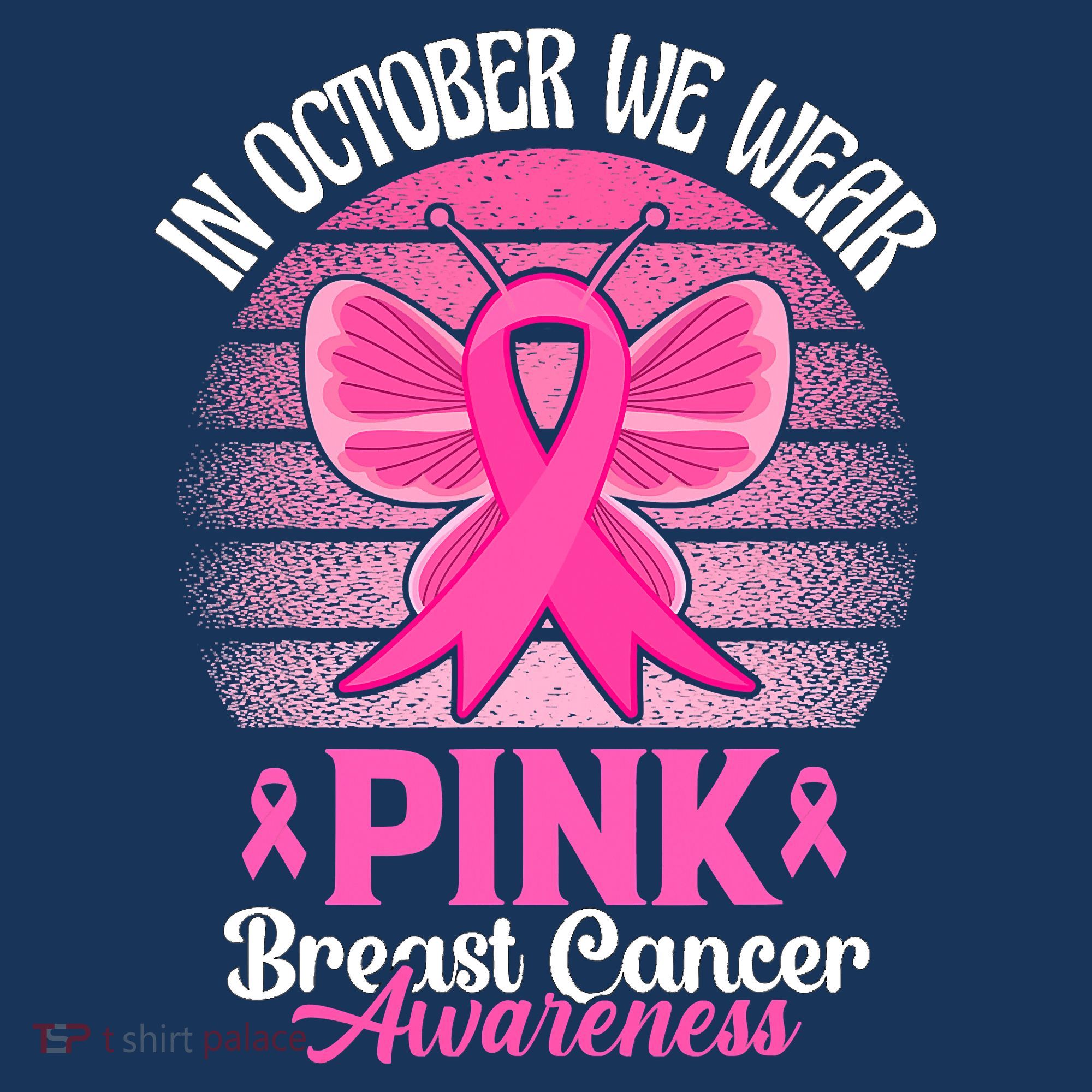 In October We Wear Pink Ribbon Breast Cancer Awareness Women's Hoodie