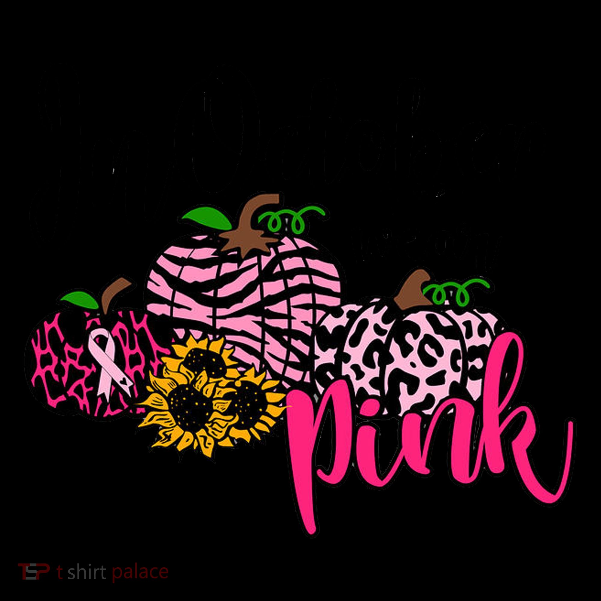 In October We Wear Pink Fall Autumn Support Breast Cancer Coffee Mug