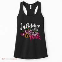 In October We Wear Pink Fall Autumn Support Breast Cancer Women's Tank Top thumb 0