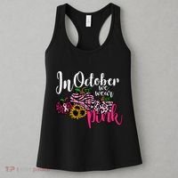 In October We Wear Pink Fall Autumn Support Breast Cancer Women's Tank Top thumb 3