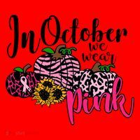 In October We Wear Pink Fall Autumn Support Breast Cancer Santa Hat thumb 1