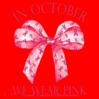 In October We Wear Pink Breast Cancer Awareness Bow Ribbon Santa Hat thumb 1