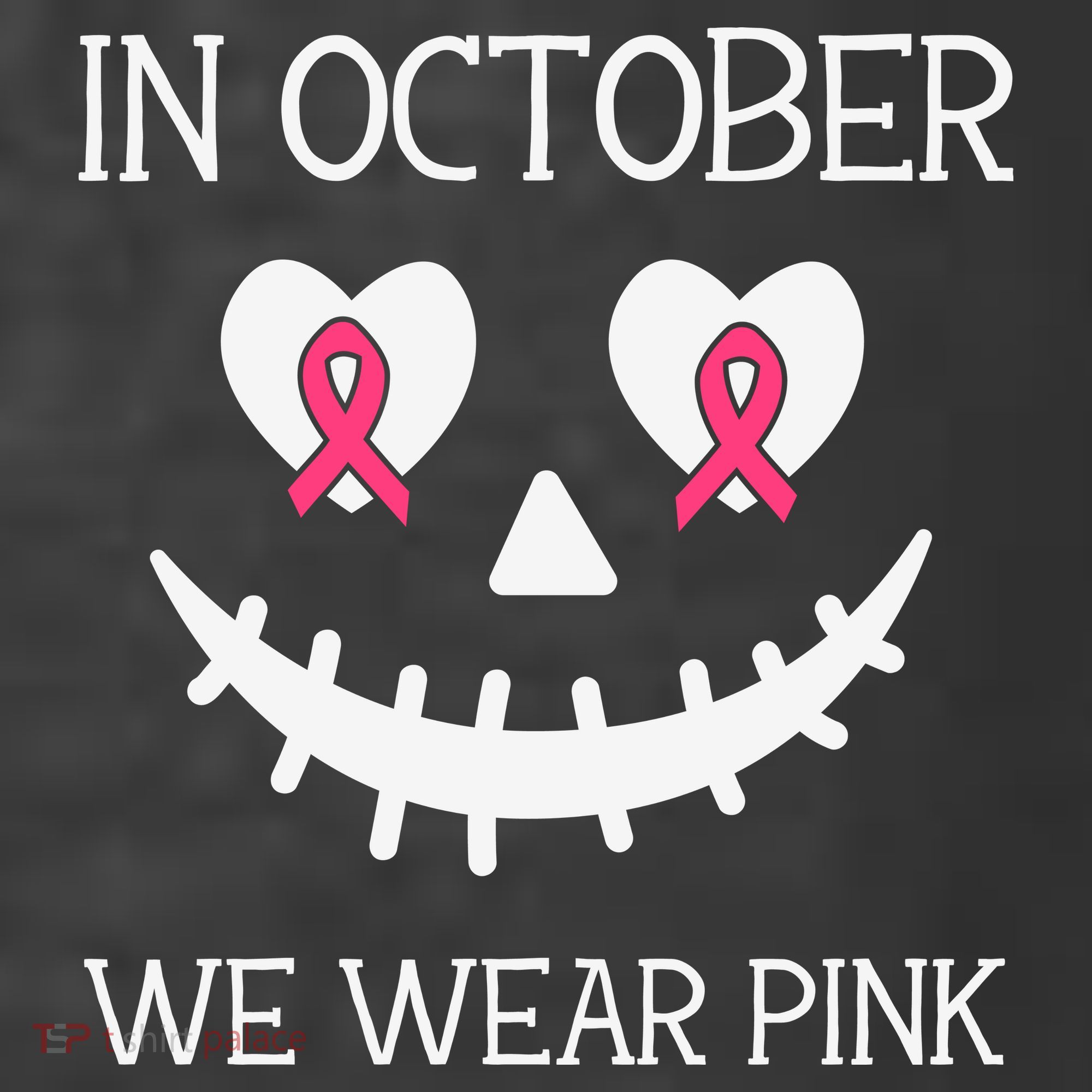 In October We Wear Pink Breast Cancer Halloween Breast Cancer Awareness T-Shirt