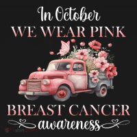 In October We Wear Pink Breast Cancer Floral Truck Women's Tank Top thumb 5