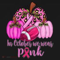 In October We Wear Pink Football Pumpkin Breast Cancer Women's Hoodie thumb 2