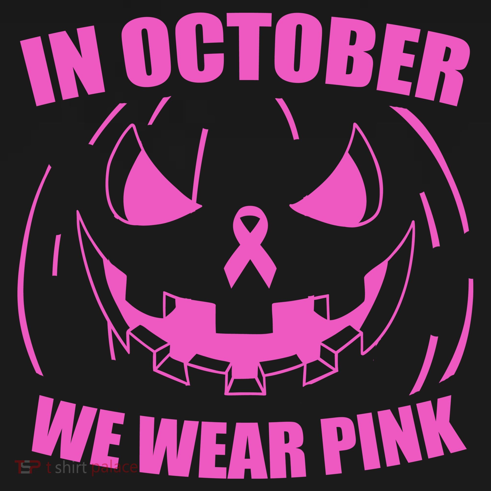 In October We Wear Pink Breast Cancer Halloween T-Shirt