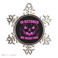 In October We Wear Pink Breast Cancer Halloween Ornament thumb 0