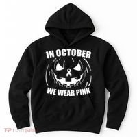 In October We Wear Pink Halloween Breast Cancer Hoodie thumb 0