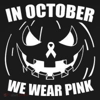 In October We Wear Pink Halloween Breast Cancer Women's Hoodie thumb 2