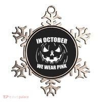 In October We Wear Pink Halloween Breast Cancer Ornament thumb 0